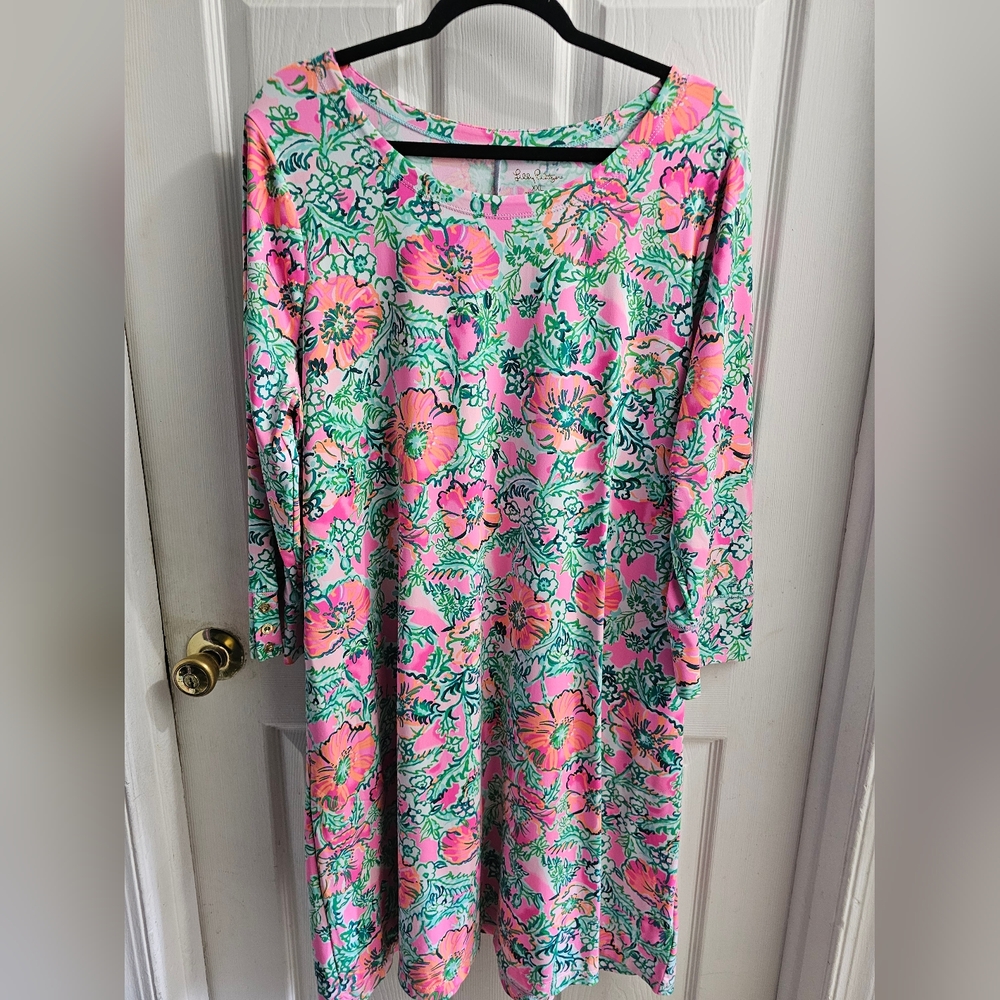 Lilly Pulitzer Solia UPF 50+ Dress Soleil Pink Perfect Poppy Chilly Lilly XXL